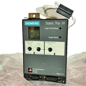 Static Trip III. LT. RMS-TI-T Siemens. Circuit Breaker. Electrical Equipment.